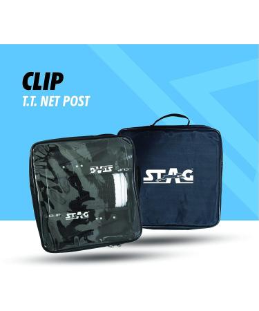 Stag Clipper On Professional Grade Table Tennis Net & Post Set - Easy Setup, Spring Clamp, Indoor/Outdoor Snap-On Ping Pong Net Post (Alloy Steel) - Buy Online on GoSupps.com