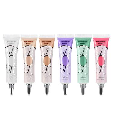 Eyeshadow Makeup Primer, COOSA 6 Colors Liquid Matte Eyeshadow Primer Waterproof Long Lasting Eyeshadow Primer Base Makeup Set