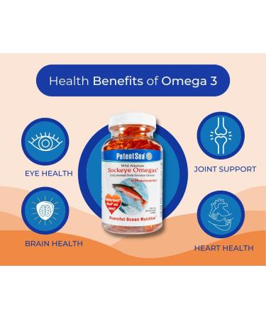 PotentSea Wild Alaskan Sockeye Omegas Salmon Fish Oil Supplement Omega-3 EPA and DHA - 90 Softgel - Buy Online on GoSupps.com