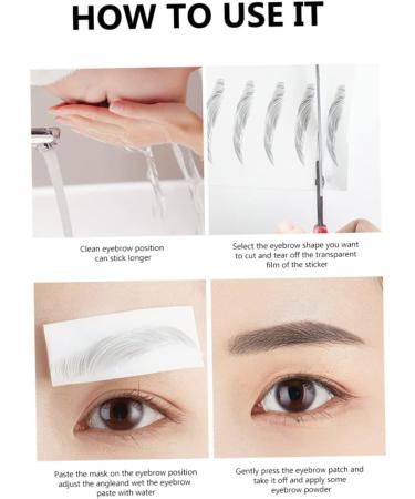 BIUDECO Authentic Eyebrows 4pcs Eyebrow Stickers Waterproof Makeup Eyebrow Transfers Stickers Eyebrow Tool Applique 4d Cosmetic 21x15cm Brown - Buy Online on GoSupps.com