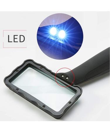 Square Frame Magnifying Glass Led Lighted Magnifier for Handheld Reading at Night 10X High Definition Optical Lens for Reading Black Lofty Ambition - Buy Online on GoSupps.com