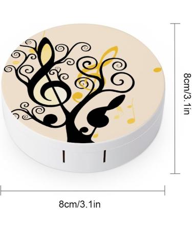 Musical Tree Notes Contact Lens Case - Portable Travel Box with Mirror for Easy Lens Storage - Buy Online on GoSupps.com
