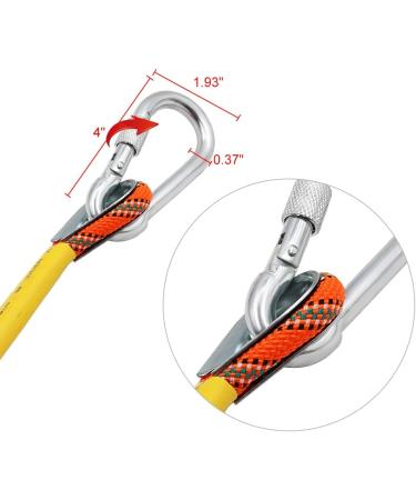 X XBEN Orange Static Rock Climbing Rope - 1/3 Inch x 32 Feet | Outdoor Climbing, Ice Climbing, Fire Rescue, Parachute | Available in Various Lengths - Buy Online on GoSupps.com