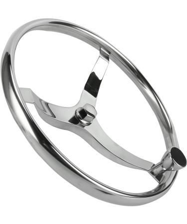Amarine-made Stainless Steel Boat Steering Wheel 15-1/2 Dia with Turning Knob & 1/2-20 Nut - Ideal for Teleflex Cable Helm - Buy Online on GoSupps.com