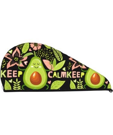 Avocado Keep Calm Microfiber Hair Towel - Super Absorbent Coral Velvet Wrap for Long & Curly Hair | Quick Dry Towel for Women - Buy Online on GoSupps.com