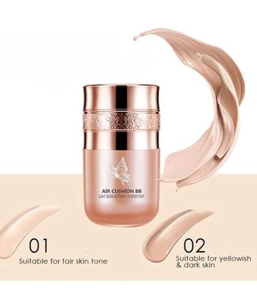 Air Cushion BB Cream Long-lasting Moisturizing Concealer Primer Butterfly Puff Foundation Concealer Brightening Oil Control Moisturizing Suitable for All Skin Types Lvory - Buy Online on GoSupps.com