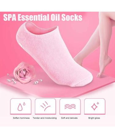 4 Pieces Moisturizing Gel Socks | Essential Oil Foot Care for Cracked Dry Feet - Beauty Salon Quality - Buy Online on GoSupps.com