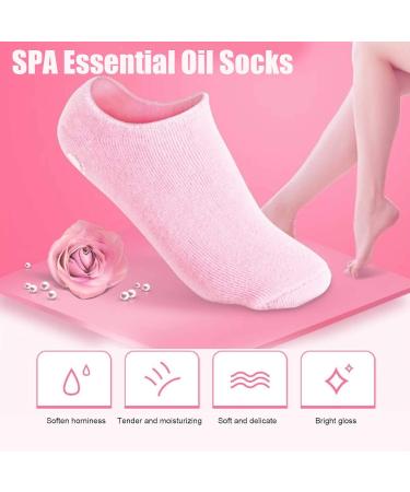 Moisturizing Gel Socks for Foot Care | 2 Pairs Essential Oil Beauty Socks for Soft Cracked Feet - Women & Men - Buy Online on GoSupps.com