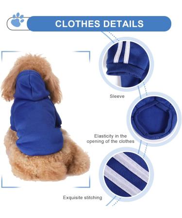 Dog Sweater for Small Dogs - Cute Cotton Hoodie for Puppies & Cats | Warm Dark Blue Pullover Coat - Buy Online on GoSupps.com