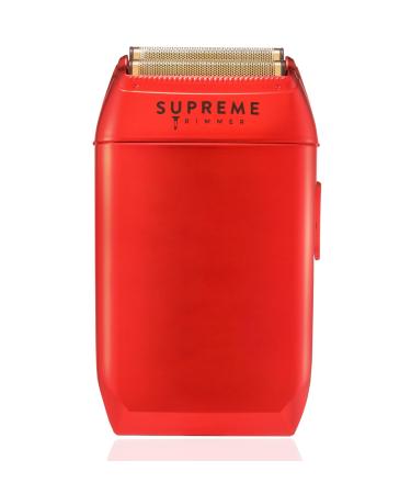 Supreme Trimmer Crunch Mens Foil Shaver STF602 (150 Minute Run Time) Men's Electric Razor | Waterproof Shaver for Short Hair or Stubble Barber Use | Red