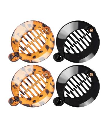 Banana Clip Claw Clips Resin Hair Clips Assorted Round Banana Hair Combs Fishtail Grips for Women Girls 4 Pack (Multi Color)