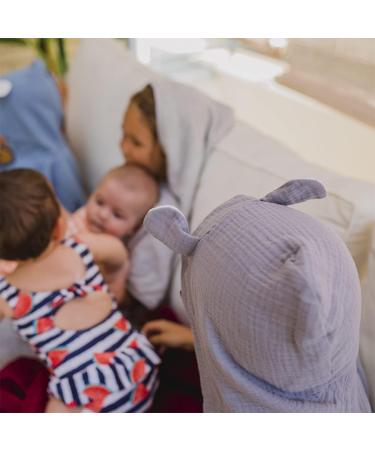 Mimuselina Baby Bathing Poncho - Soft Cotton & Quick-Dry Towel for Children - Ideal Bathrobe for Beach & Pool (Gray) - Buy Online on GoSupps.com