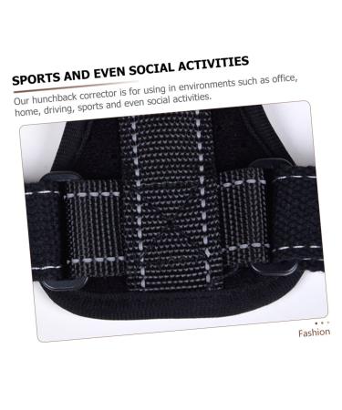 FOMIYES Adjustable Posture Shoulder Brace Set - Portable Belt Brace for Back Support | 24x17cm Black - Buy Online on GoSupps.com