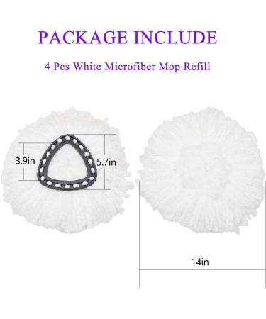 4-Pack Microfiber Spin Mop Head Replacements for O Cedar Spin Mop - Easy Cleaning Refills for 360 Wringing - White Triangle Design - Buy Online on GoSupps.com