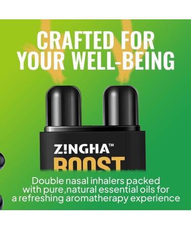 Z!NGHA Natural Aromatherapy Dual Nasal Inhaler Stick Uplifting Essential Oil Blend for Refreshing Scents & Daily Clarity | Portable, Travel-Friendly Nasal Stick for Aromatic Enjoyment - Buy Online on GoSupps.com
