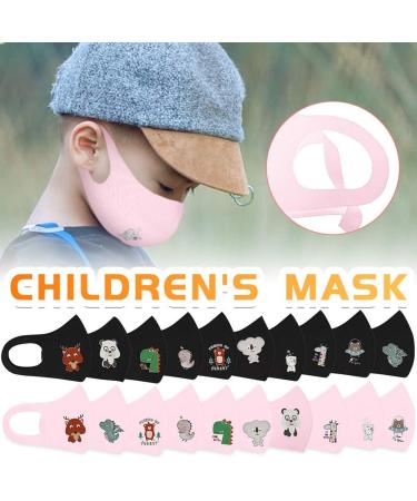 Riou 10 Pcs Kids Washable Reusable Cotton Masks - Breathable Dustproof Neck Gaiters for Boys & Girls - Buy Online on GoSupps.com