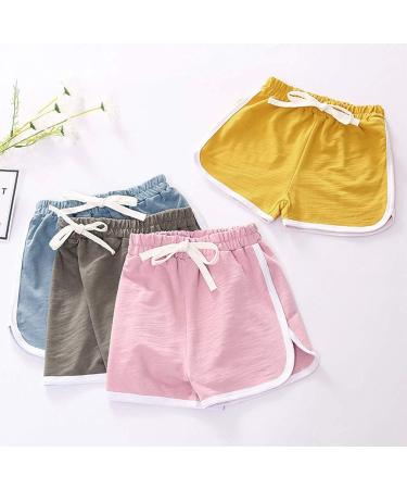 Girls 3-Pack Cotton Shorts for Active Kids | Toddler Big Girl's 8-10 | Yellow Pink Blue - Buy Online on GoSupps.com