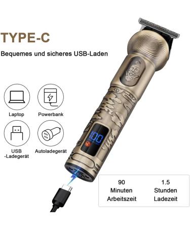 BestAuty 6-in-1 Professional Hair Clipper Set with T-Blade Waterproof Trimmers & Hairdressing Cloak - Ideal for Men - Buy Online on GoSupps.com