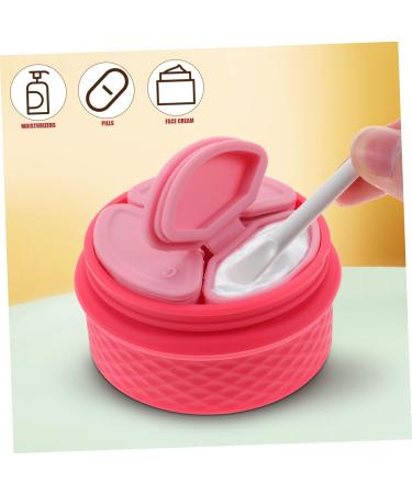 Healeved 1 Set Cream Box Cream Holder Silicone Container Toiletry Container for Travel Lotion Dispenser Jar Travel Cream Jar Cream Jar with Spoon Empty Container Travel Makeup Jar 6.5X6.5X4.5CM Pink - Buy Online on GoSupps.com