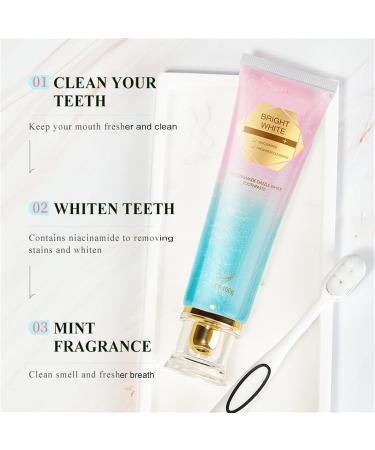 homomdy Nicotinamide Whitening Toothpaste Niacinamide Toothpaste Natural Bright White Formula Deep Cleaning Removes Tooth Stains Safer for Enamel Long Lasting Fresh Breath 1pcs - Buy Online on GoSupps.com