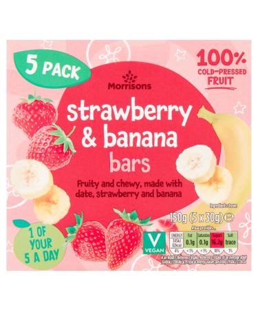 Morrisons Strawberry & Banana Bars 5 x 30g (150g)