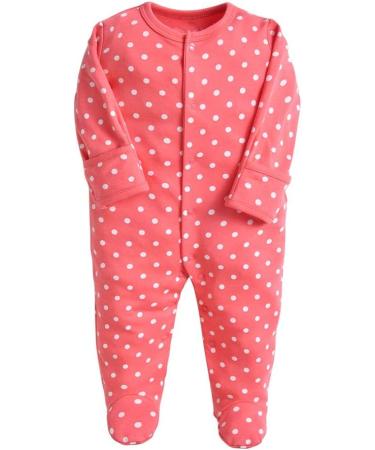 Cotton Baby Girl Rompers 3PCS Set | Long Sleeve Jumpsuits with Footies | Infant Sleepsuits 0-3 Months - Buy Online on GoSupps.com