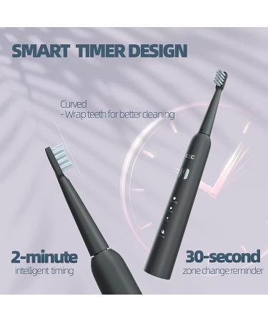 GEC Sonic Electric Toothbrush for Adults | 8 Brush Heads | 40000 VPM | 365-Day Charge | 6 Modes | Black - Buy Online on GoSupps.com