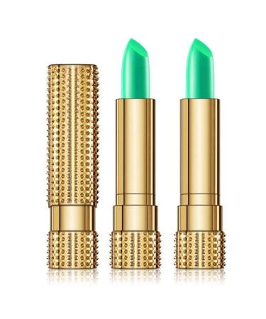 99native lipstick beauty bright crystal jelly lipstift magic temperature change color lip balm long stop moisturizing and nourishing lipstick (green)
