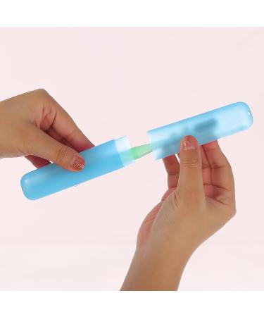 VOCOSTE 4 Pcs Toothbrush Travel Case - Lightweight Plastic Holders for Travel & Business | Blue & Green - Buy Online on GoSupps.com