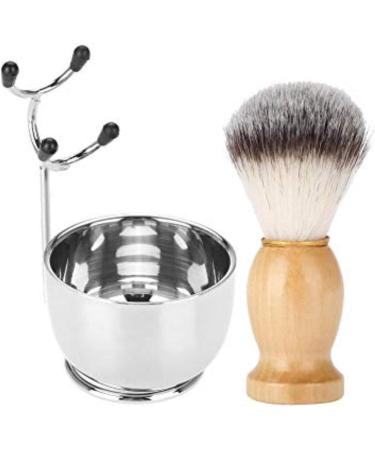 3-in-1 Shaving Brush Stand Set | Complete Shaving Kit with Soap Bowl & Stainless Steel Holder | Perfect Gift for Men - Buy Online on GoSupps.com