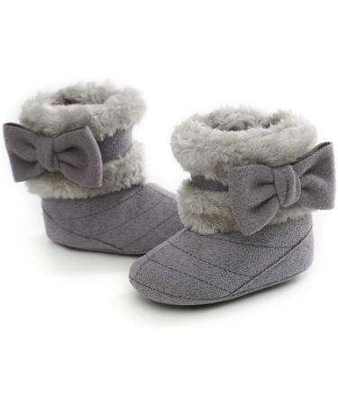 RVROVIC Baby Boys Girls Plush Winter Snow Boots | Anti Slip Warm Fleece Infant Boots 12-18 Months Grey - Buy Online on GoSupps.com
