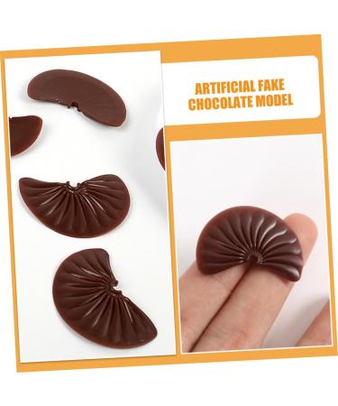 HEMOTON 24pcs Imitation Chocolate Chips Interesting Fake Chocolate Multi-function Fake Chocolate Simulated Decorative Chocolate Decor Chocolate Models Material Food Play Pvc 3.50X2.50X0.20CM 1 - Buy Online on GoSupps.com
