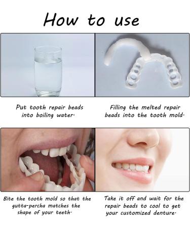 Flipped Warm Dentures - 2 Pairs of Cosmetic Veneers & Lightening False Teeth Set - Buy Online on GoSupps.com