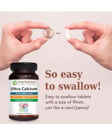 Pure Nutrition Ultra Calcium Citrate Malate 1000 mg Highly absorbable Calcium Supplement with Calcium Citrate Malate 90 Tablet - Pack Of 2 - Buy Online on GoSupps.com