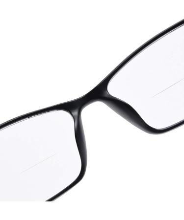 Jcerki Lightweight Bifocal Reading Glasses +1.75 Strength - Stylish Black Eyeglasses for Men & Women - International Shipping Available - Buy Online on GoSupps.com