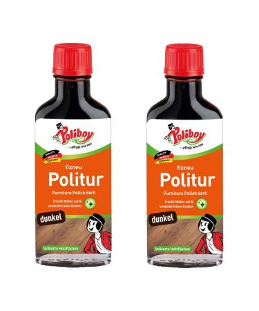 Poliboy Fix -New Pole Dark - Furniture Pole For Dark Lacquered Woods - Color -refreshing wood polish - 2x 100 ml - Made in Germany Dunkel 100 ml (2 Series)