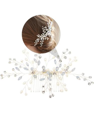 FRCOLOR 1pc Hair Comb Wedding Hair Accessories for Pearl Hair Accessories Hair Clip Wedding Headwear Jewelry Crystal Side Comb Bride Headpieces for Wedding Rhinestones Miss Diamond Alloy - Buy Online on GoSupps.com