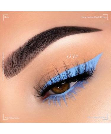 Blue Light Liquid Eyeliner Set - Waterproof Colored Eye Liners for Women | Stamps Shapes for Eyes - 2Pcs Colorful Set | Long Lasting Formula | Eye Makeup for a Bold Look - Buy Online on GoSupps.com