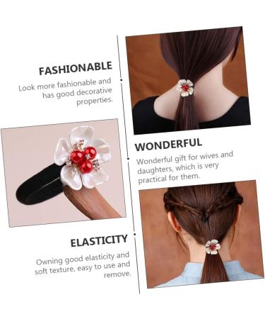 Hair Accessories Hair Rope Satin Scrunchies Soft Hair Scrunchies Petal Hair Ring Hair Tie Hair Ribbons Premium Hair Scrunchies Headgear Pearl Miss Synthetic Shell Flower Resin - Buy Online on GoSupps.com