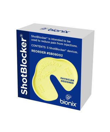 Bionix - ShotBlocker, for Minimized Pain from Immunizations & Injections, Great Alternative to Numbing Creams, Use at Home or On-The-Go, Safe for Kids, Easy-to-Use, Reusable (5 Count) 5 Count (Pack of 1)