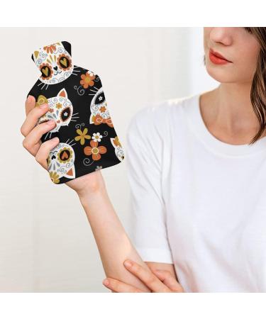 Cute Cat Skulls Hot Water Bottle Cover | Plush Hand Warmer for Adults & Kids - 26.5x15.3cm - Buy Online on GoSupps.com