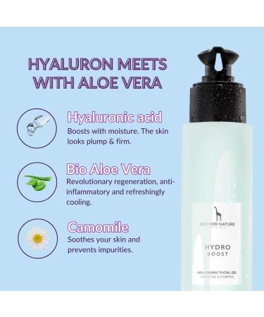 Hyaluronic Acid Moisturiser Gel with Organic Aloe Vera | Natural Vegan Face Care | Intensive Hydration & Anti-Ageing - 100ml - Buy Online on GoSupps.com
