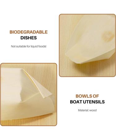 piuryue 50x Finger Food - Bowls Boat" Biodegradable Wood 11 cm x 6.5 cm - Buy Online on GoSupps.com