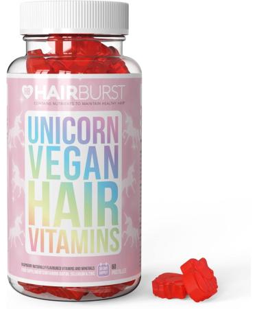 HAIRBURST Vegan Vitamins with Biotin - 1 Month Treatment - 60 Unicorns - Achieve Fast Hair Growth - Reduces Hair Loss - For Longer Stronger and Thicker Hair