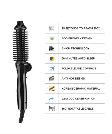 Folding Curly Hair Stick: Ceramic Tourmaline Hair Curler & Anion Hairbrush - UK Plug (110 240V) for Easy Styling - Buy Online on GoSupps.com