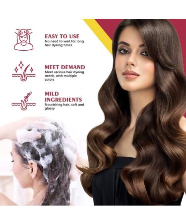 5PCS Hair Dyeing Shampoo 3-in-1 Rapid Hair Dyeing Repair Dry Cleaning Nourishing Hair Roots Restoration Hair Coloring Black Shampoo - Buy Online on GoSupps.com