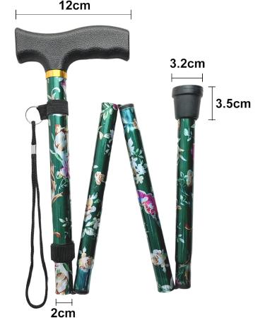 BeGrit Foldable Walking Stick for Women - Adjustable, Lightweight & Durable Green Mobility Aid - Buy Online on GoSupps.com