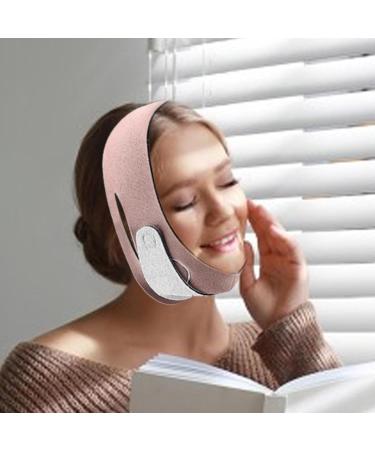 V Lines Lifting Masque with Chin Strap - Breathable Elastic Double Chin Lift Bandage | Reusable Face Lift Masque Jaw Exerciser Sleeping Masque Strap for Women Pink - Buy Online on GoSupps.com