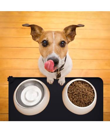 Moacc Slipproof Waterproof Feed Mats for Dogs & Cats - Silicone Food Base Pad 54x38cm Black - Buy Online on GoSupps.com