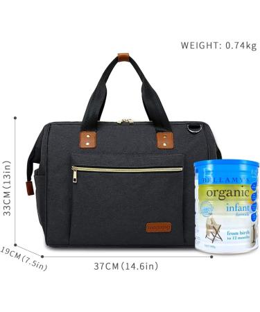 SONARIN Baby Nappy Changing Bag | Insulated Pocket, Waterproof, Large Capacity | Stylish & Durable | Black - Buy Online on GoSupps.com